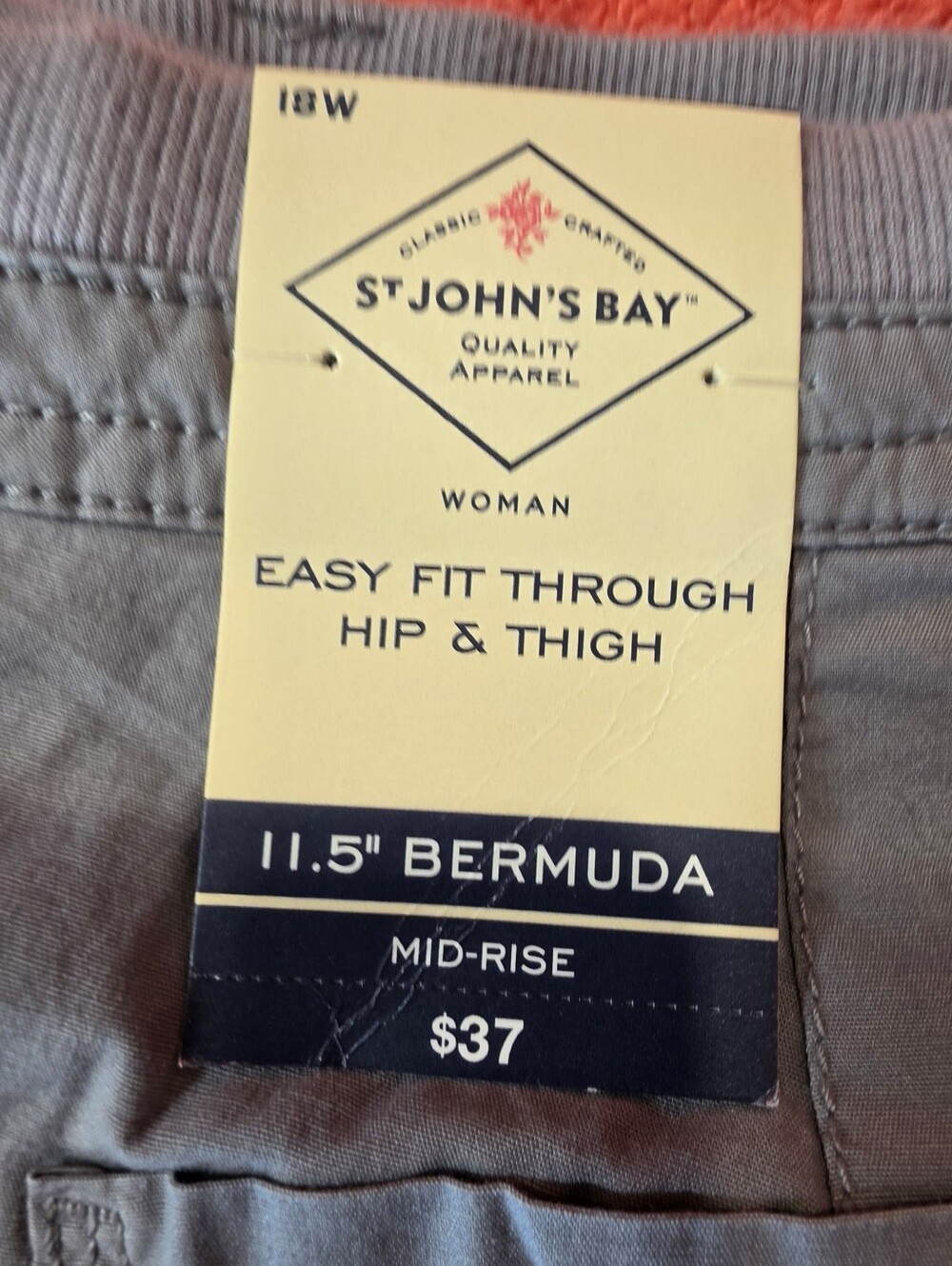 St Johns Bay 11.5" Women's Bermuda Shorts - Dark Cinder Block/Gray NWT Size 18W - Picture 4 of 7